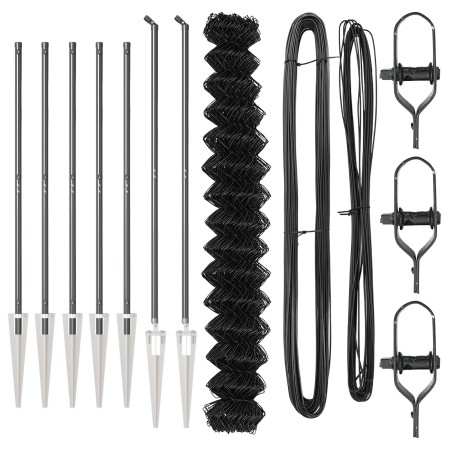 Cerca de eslabones de cadena  con 7 postes de espiga de acero galvanizado 1.6 x 10 m | Foro24.es | Tu tienda online para hogar, jardín y más Foro24.es