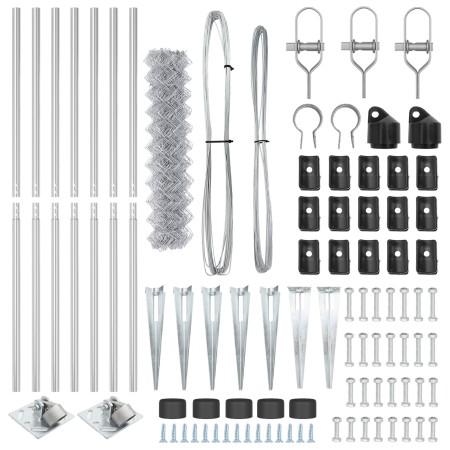 Cerca de malla de cadena  con 7 postes de punta 1.2x10 m de acero galvanizado | Foro24.es | Tu tienda online para hogar, jardín y más Foro24.es