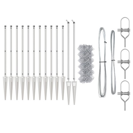 Cerca de Cadena con 13 Postes de Clavo 0.6x25 m de Acero Galvanizado | Foro24.es | Tu tienda online para hogar, jardín y más Foro24.es