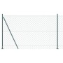 Cerca de malla eslabonada con 7 postes anclados 1.5x10 m Acero galvanizado de , Paneles de vallas - Ref: Foro24-3351240, Prec...