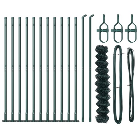 Cerca de eslabones de cadena  con 13 postes bridados 0.8x25 m de acero galvanizado | Foro24.es | Tu tienda online para hogar, jardín y más Foro24.es