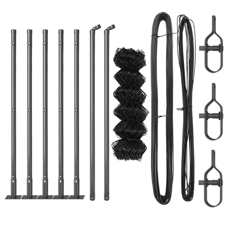 Cerca de Cadena  con 7 postes flangeados 0.6x10 m de acero galvanizado | Foro24.es | Tu tienda online para hogar, jardín y más Foro24.es