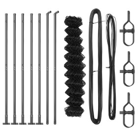 Cerca de Cadena con 7 Postes Acanalados 1x10 m Acero Galvanizado de , Paneles de vallas - Ref: Foro24-3351257, Precio: 114,77...