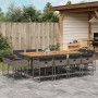 Set comedor de jardín con cojines 13 pzas ratán sintético gris en Conjuntos de jardín | Comprar online en Foru.es