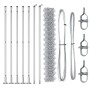 Cerca de eslabones de cadena  con 7 postes flangeados 1.5x10 m acero galvanizado | Foro24.es | Tu tienda online para hogar, jardín y más Foro24.es