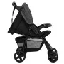 Carrito de bebés 3 en 1 de acero gris oscuro y negro de vidaXL, Cochecitos de bebé - Ref: Foro24-10390, Precio: 203,64 €, Des...