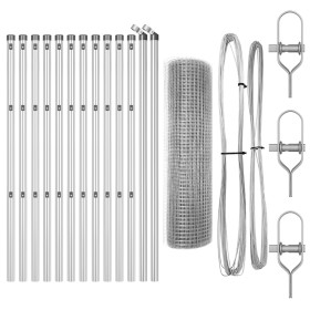 Cerca de Alambre Soldado con 13 Postes 0.4x25 m Acero Galvanizado de , Paneles de vallas - Ref: Foro24-3351590, Precio: 77,11...