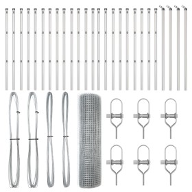 Cerca de Alambre Soldado con 13 Posts 0.4x50 m Acero Galvanizado de , Paneles de vallas - Ref: Foro24-3351625, Precio: 143,55...