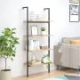 Estantería inclinada 4 baldas marrón claro negro 64x35x152,5 cm de vidaXL, Librerías y estanterías - Ref: Foro24-336382, Prec...