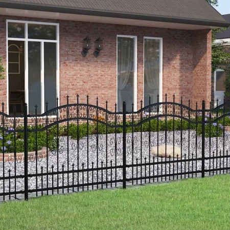 Gartenzaun mit Speerspitze aus schwarz beschichtetem Stahl, 140 cm von vidaXL, Zaunpaneele - Ref: Foro24-151085, Preis: 211,7...
