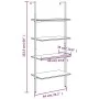 Estantería inclinada 4 baldas marrón claro negro 64x35x152,5 cm de vidaXL, Librerías y estanterías - Ref: Foro24-336382, Prec...