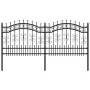 Gartenzaun mit Speerspitze aus schwarz beschichtetem Stahl, 140 cm von vidaXL, Zaunpaneele - Ref: Foro24-151085, Preis: 211,7...