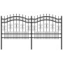 Valla de jardín con punta de lanza acero recubierto negro 140cm de vidaXL, Paneles de vallas - Ref: Foro24-151085, Precio: 22...