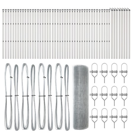 Cerca de Alambre Soldado con 13 Postes 0.4x100 m Acero Galvanizado de , Paneles de vallas - Ref: Foro24-3351659, Precio: 267,...