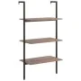 Estantería inclinada 3 baldas marrón oscuro negro 64x35x120,5cm de vidaXL, Librerías y estanterías - Ref: Foro24-336380, Prec...