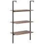 Estantería inclinada 3 baldas marrón oscuro negro 64x35x120,5cm de vidaXL, Librerías y estanterías - Ref: Foro24-336380, Prec...