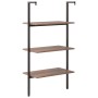Estantería inclinada 3 baldas marrón oscuro negro 64x35x120,5cm de vidaXL, Librerías y estanterías - Ref: Foro24-336380, Prec...