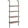 Estantería inclinada 4 baldas marrón oscuro negro 64x35x152,5cm de vidaXL, Librerías y estanterías - Ref: Foro24-336383, Prec...