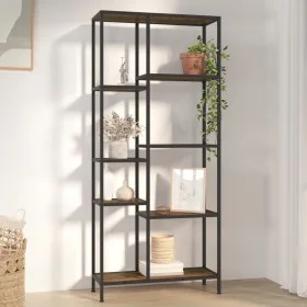 Estantería de madera contrachapada y acero 80x30x180 cm de vidaXL, Librerías y estanterías - Ref: Foro24-336360, Precio: 125,...