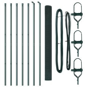 Juego de Poste de Cerca Set de 2 Verde Acero, PVC 10 x 1.5 m de , Paneles de vallas - Ref: Foro24-3351705, Precio: 87,30 €, D...