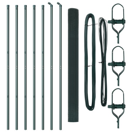 Juego de Poste de Cerca Set de 2 Verde Acero, PVC 10 x 1.5 m de , Paneles de vallas - Ref: Foro24-3351705, Precio: 87,30 €, D...