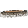 Set comedor de jardín 17 pzas y cojines ratán sintético gris en Conjuntos de jardín | Comprar online en Foru.es