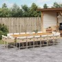 Set comedor de jardín 17 pzas con cojines ratán sintético beige en Conjuntos de jardín | Comprar online en Foru.es