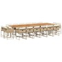 Set comedor de jardín 17 pzas con cojines ratán sintético beige en Conjuntos de jardín | Comprar online en Foru.es