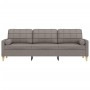 Sofá de 3 plazas con cojines tela gris taupe 210 cm en Sofás | Comprar online en Foru.es