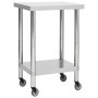 Mesa de trabajo para cocina con ruedas acero inox 60x60x85 cm de vidaXL, Restauración - Ref: Foro24-51633, Precio: 135,47 €, ...
