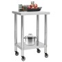 Mesa de trabajo para cocina con ruedas acero inox 60x60x85 cm de vidaXL, Restauración - Ref: Foro24-51633, Precio: 135,47 €, ...