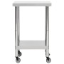 Mesa de trabajo para cocina con ruedas acero inox 60x60x85 cm de vidaXL, Restauración - Ref: Foro24-51633, Precio: 135,47 €, ...