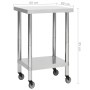 Mesa de trabajo para cocina con ruedas acero inox 60x60x85 cm de vidaXL, Restauración - Ref: Foro24-51633, Precio: 135,47 €, ...