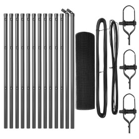 Juego de postes de cerca Set de 2 Gris Plástico, Metal 25 x 0.5 m de , Paneles de vallas - Ref: Foro24-3351832, Precio: 88,69...
