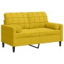Sofá de 2 plazas con cojines terciopelo amarillo 120 cm en Sofás | Comprar online en Foru.es