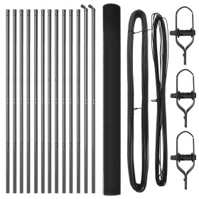 Juego de postes de cercado Conjunto de 2 Gris Acero recubierto, PVC de , Paneles de vallas - Ref: Foro24-3351855, Precio: 176...