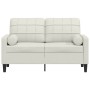 Sofá de 2 plazas con cojines terciopelo color crema 120 cm en Sofás | Comprar online en Foru.es