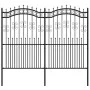 Gartenzaun mit Speerspitze aus schwarz beschichtetem Stahl, 222 cm von vidaXL, Zaunpaneele - Ref: Foro24-151088, Preis: 260,3...