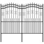 Valla de jardín con punta de lanza acero recubierto negro 222cm de vidaXL, Paneles de vallas - Ref: Foro24-151088, Precio: 26...
