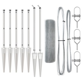 Juego de Postes de Cerca Set de 2 Acero galvanizado 10 x 0.5 m de , Paneles de vallas - Ref: Foro24-3351916, Precio: 90,11 €,...