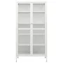 Vitrina de acero y vidrio templado blanca 90x40x180 cm de vidaXL, Taquillas y armarios de almacenamiento - Ref: Foro24-336080...