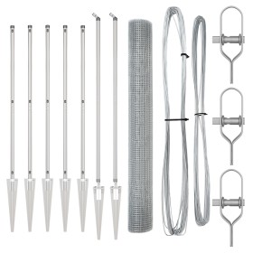 Cerca de Alambre Soldado con 7 Postes de Anclaje 1.2x10 m Acero Galvanizado de , Paneles de vallas - Ref: Foro24-3351931, Pre...