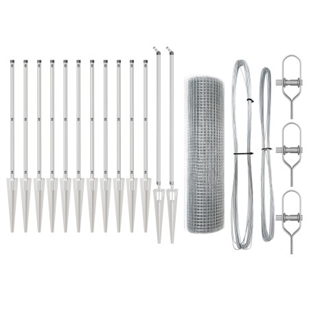 Set de Poste de Cerca Set de 2 Acero Galvanizado 25 x 0.5 m de , Paneles de vallas - Ref: Foro24-3351952, Precio: 153,23 €, D...