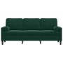 Sofá de 3 plazas con cojines terciopelo verde oscuro 180 cm en Sofás | Comprar online en Foru.es