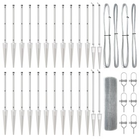 Cerca de Malla Soldada con 13 Postes de Picos 0.5x50 m Acero Galvanizado de , Paneles de vallas - Ref: Foro24-3351985, Precio...