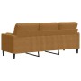 Sofá de 3 plazas con cojines terciopelo marrón 180 cm en Sofás | Comprar online en Foru.es