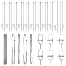 Cerca de Alambre Soldado con 13 Postes de Espiga 1.4x50 m Acero Galvanizado de , Paneles de vallas - Ref: Foro24-3352004, Pre...