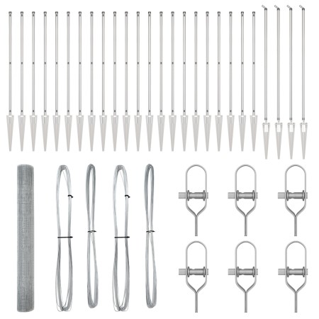 Cerca de Alambre Soldado con 13 Postes de Espiga 1.4x50 m Acero Galvanizado de , Paneles de vallas - Ref: Foro24-3352004, Pre...