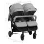 Carrito para gemelos de acero gris claro y negro de vidaXL, Cochecitos de bebé - Ref: Foro24-10359, Precio: 244,61 €, Descuen...