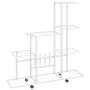 Soporte de flores con rueda de metal blanco 94,5x25x92,5 cm de vidaXL, Soportes para macetas - Ref: Foro24-336115, Precio: 54...